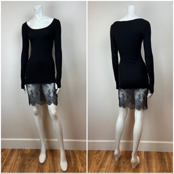 BCBGMAXAZRIA “LIVI” BLACK DRESS WITH LACE - Picture 3 of 9